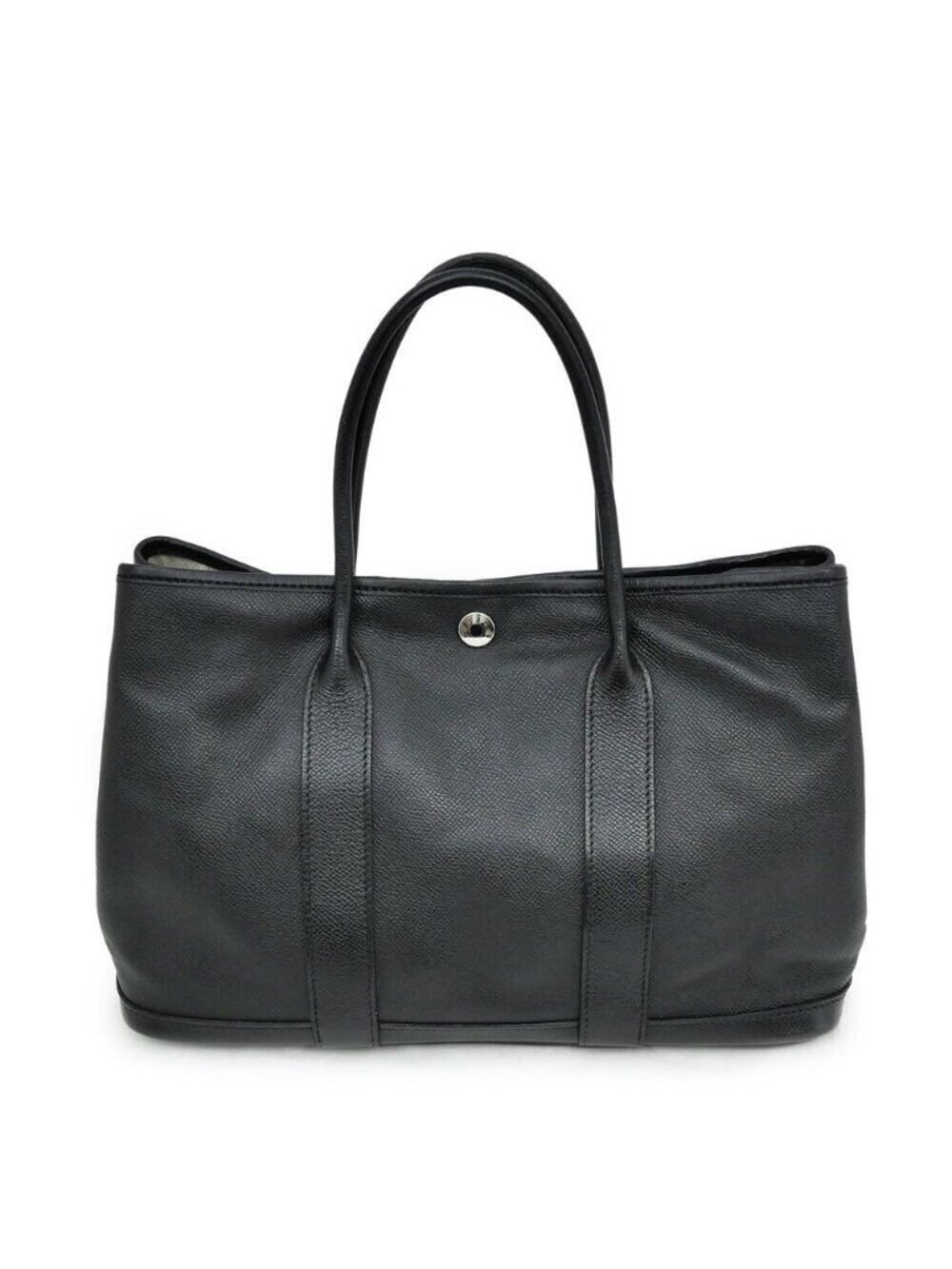 Hermes Garden Party TPM 30 Black Epsom Leather Hand Tote Bag